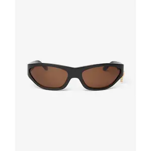 DEZI STONED - Cat Eye Wrap Sunglasses with Removable Earrings