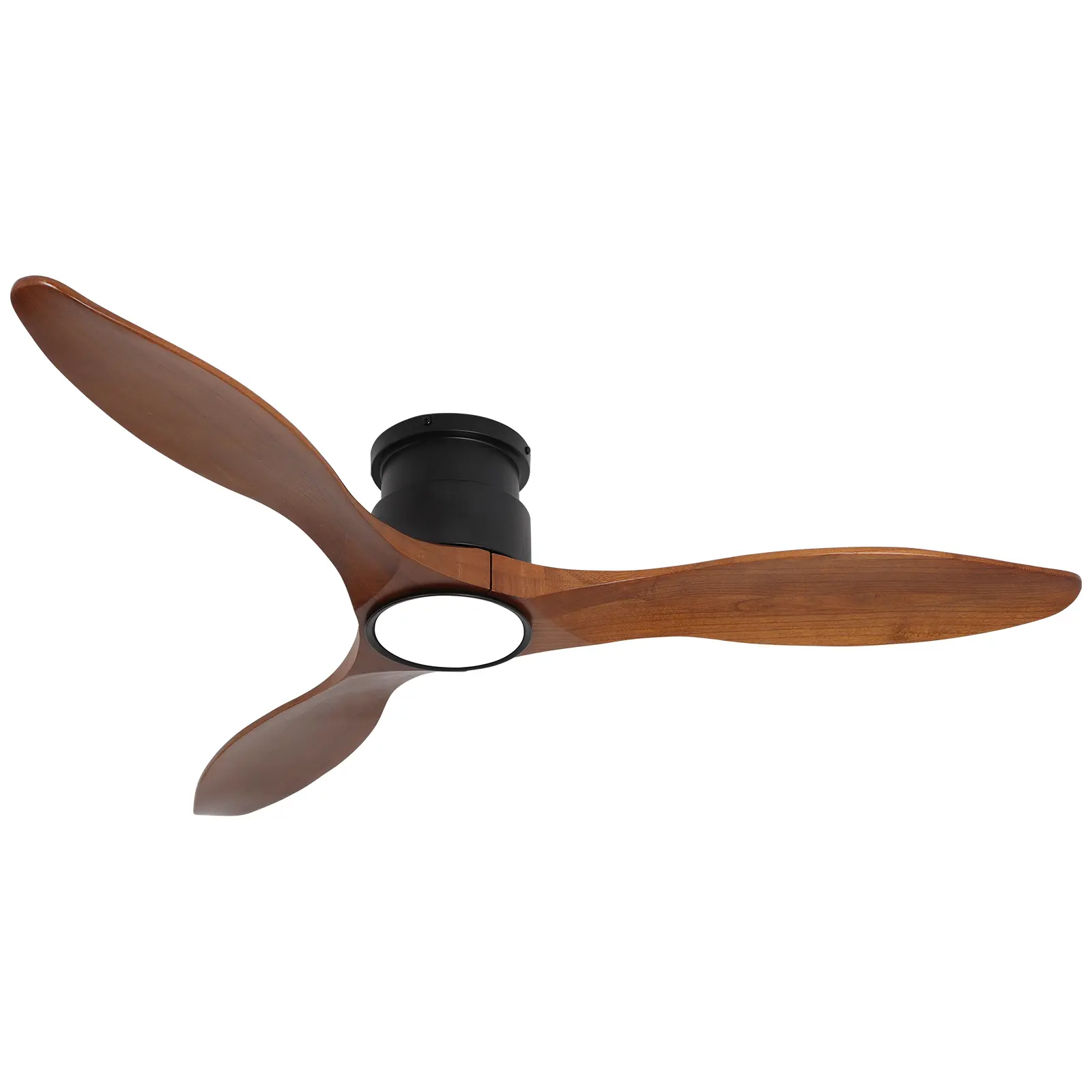 iTni 52-in Dark Brown Smart Wood/Metal Ceiling Fan with Home Ceiling Lighting, Dimmable LED Lights, Adjustable RGB Lighting, Reverse Motor, Switch Included, Remote Control (Remote from Outside) for Indoor/Outdoor Use, 22-Watt, Recessed Lighting