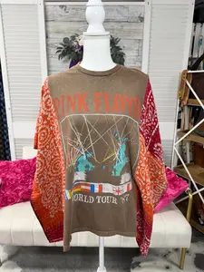One-of-a-Kind Upcycled Band Tee with Quilt Sleeves
