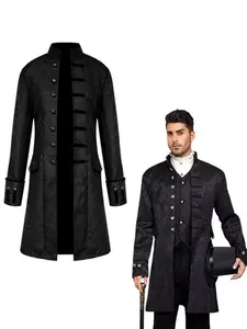 Adult Men Long Gothic Coat Steampunk Hooded Coat Dig Vampire Creator Cosplay Costumes for Halloween Outfit Festival Trench Coat Gothic Clothes Costume For Parties