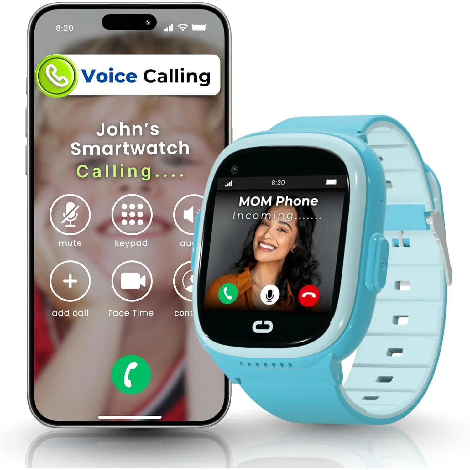 Emojikidz Kids Smartwatch, Ages 3-12 | GPS Tracker & Phone Watch with Two-Way Calling, Text Chat Messaging, SOS Alert, Camera, School Mode, Safety Tracker – Blue