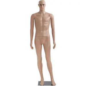 Male Sewing Mannequin Polyethylene (PE) Full Body Retail 73 inches Mannequin Material Mannequin Torso Detachable Stand Head Arm Rotation Metal Base for Display Clothing
