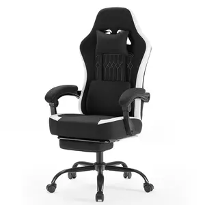 Height-Adjustable Gaming Chair With Footrest, 300 lbs Load Capacity ,  360° Swivel Seat,Headrest For Office Or Gaming Use