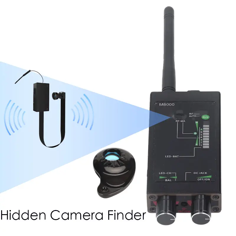 Professional M8000 Portable Safety Detector - Automatic Button-Operated GPS Tracking, Hidden Camera, Eavesdrop Bug, RF Detection, Wireless Signal & Magnetic Field Scanner, Aluminium-Protected for Hotels