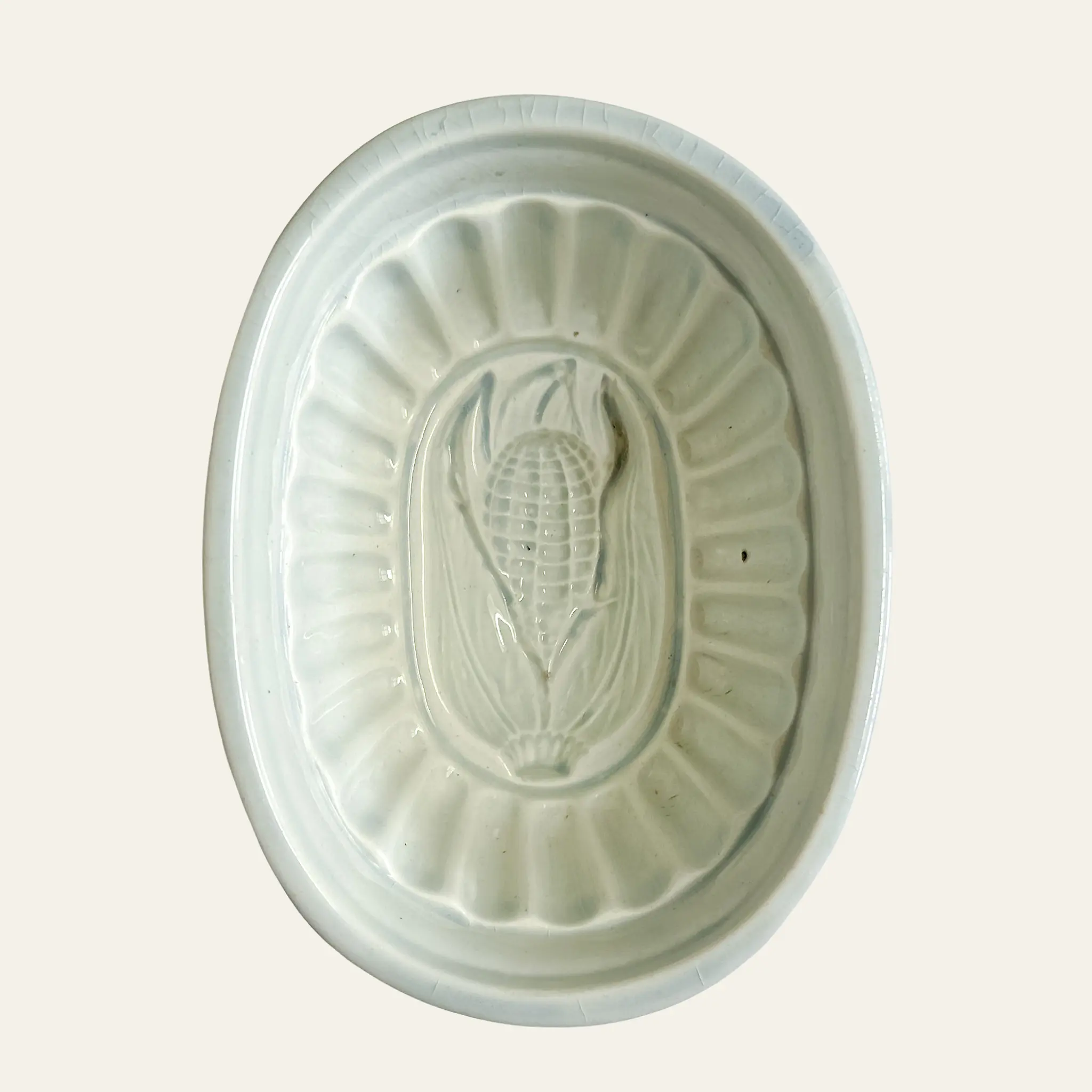 Antique English Ironstone Corn Pudding Mould
