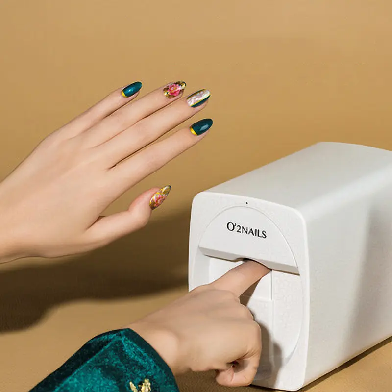 UV Nail Art Printer Wireless Digital Nail Polish Printer Machine for Nail Design Pattern Printing with LED Curing Lamp Home Salon Use