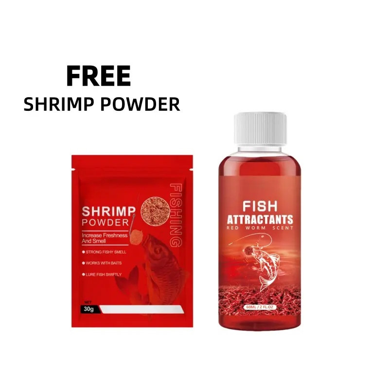 Red-Worm Fish Bait Attractant, Highly Concentrated Liquid Scent Additive for Fishing Lures and Baits, Rapid Dispersion Freshwater Scent Booster