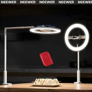 NEEWER ENTRY LEVEL N16/N17 10" LED Ring Light Kit with Desk Mount, Dimmable Ring Light for Selfie, Vlog, Live Streaming, Makeup & Video Recording