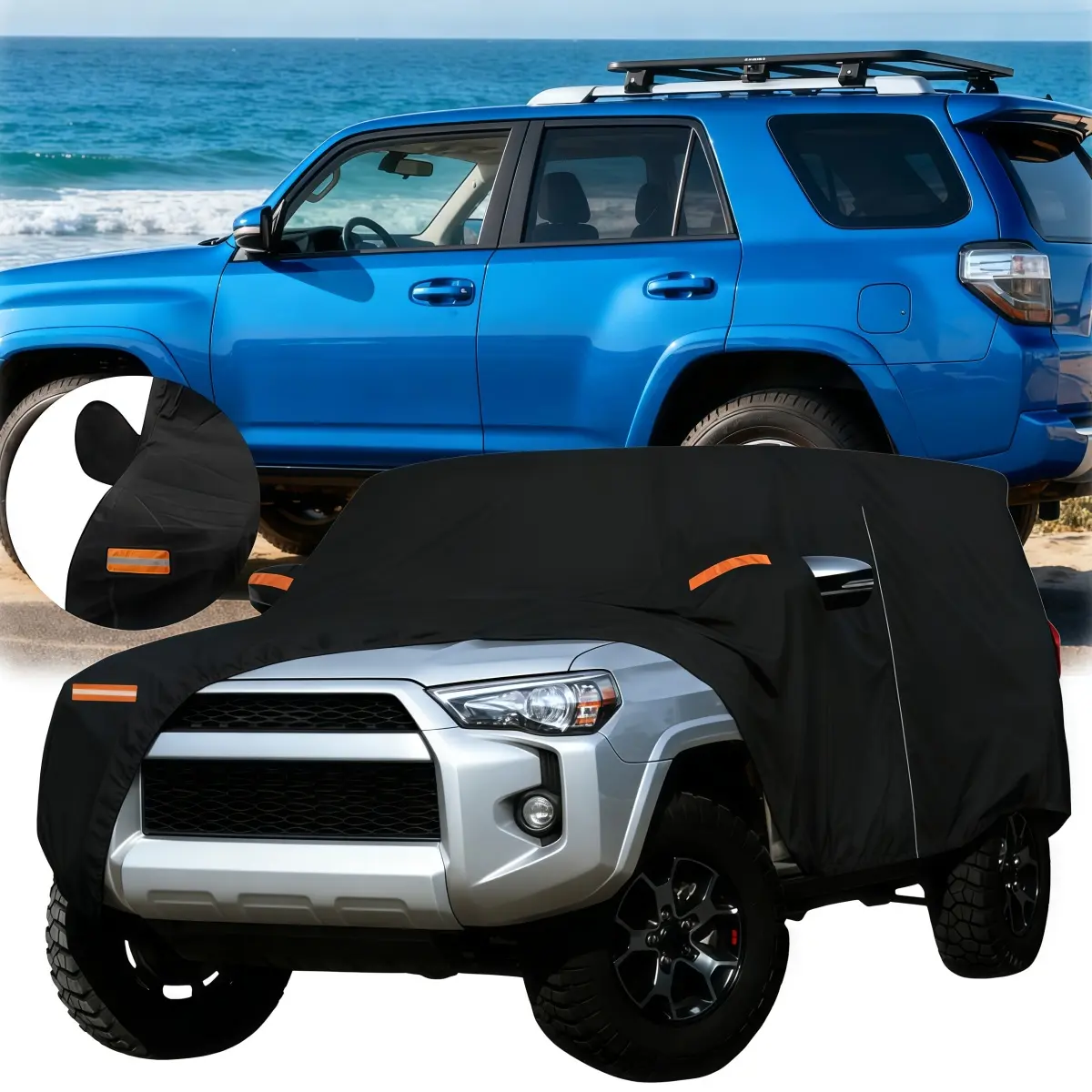 Waterproof Outdoor Car Cover for Toyota 4Runner 1995-2025, Weatherproof Full Exterior Protection with UV Shielding, Driver Side Zippered Access, Blocks Rain Dust Snow Hail, Uv-Proof Car Covers & Shelters, Rainproof Cover