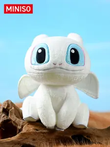 MINISO How To Train Your Dragon Light Fury Plush Figure - Official Licensed Cuddly Toy, Sweet Companion, Birthday Holiday Gift for Fans, Ultra-Soft Collectible Summer Vibes