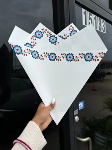 Flower Edge White Base 20 Sheets Per Pack 58cm x 58cm Waterproof Wrapping Finest Quality for All Florists