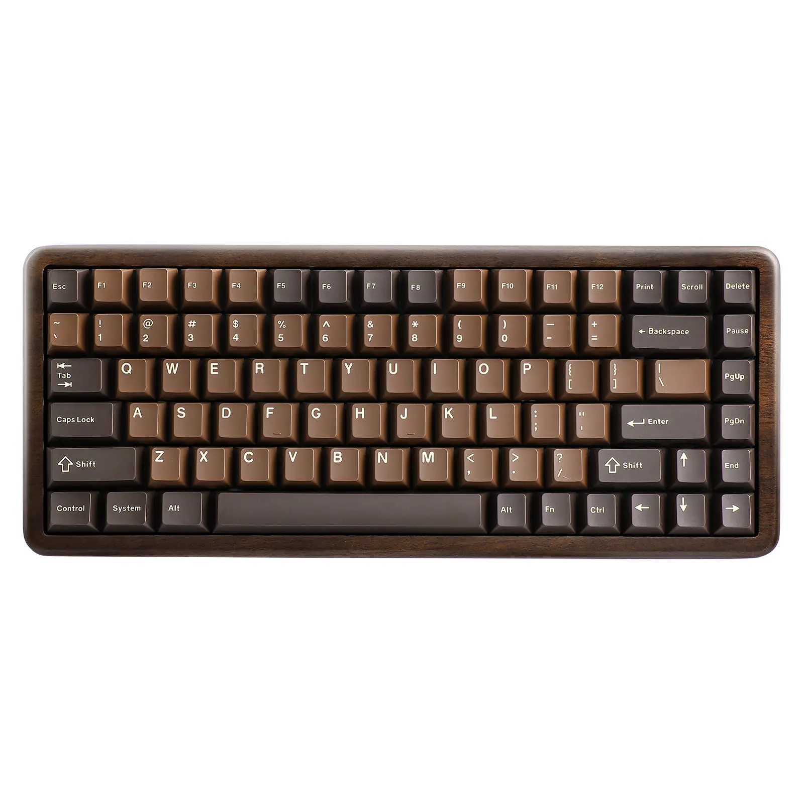 YUNZII WOOD84 Wireless Mechanical Keyboard, 75% Layout Wood Gaming Keyboard, BT/2.4G/USB-C, RGB Backlit Tray Mount Hot-swap Keyboard with PBT Double-Shot Keycaps for Mac&Win