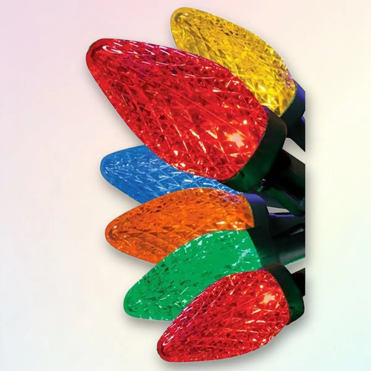 GE 75-count StayBright Multi-Color LED Diamond Cut C9 Christmas Lights