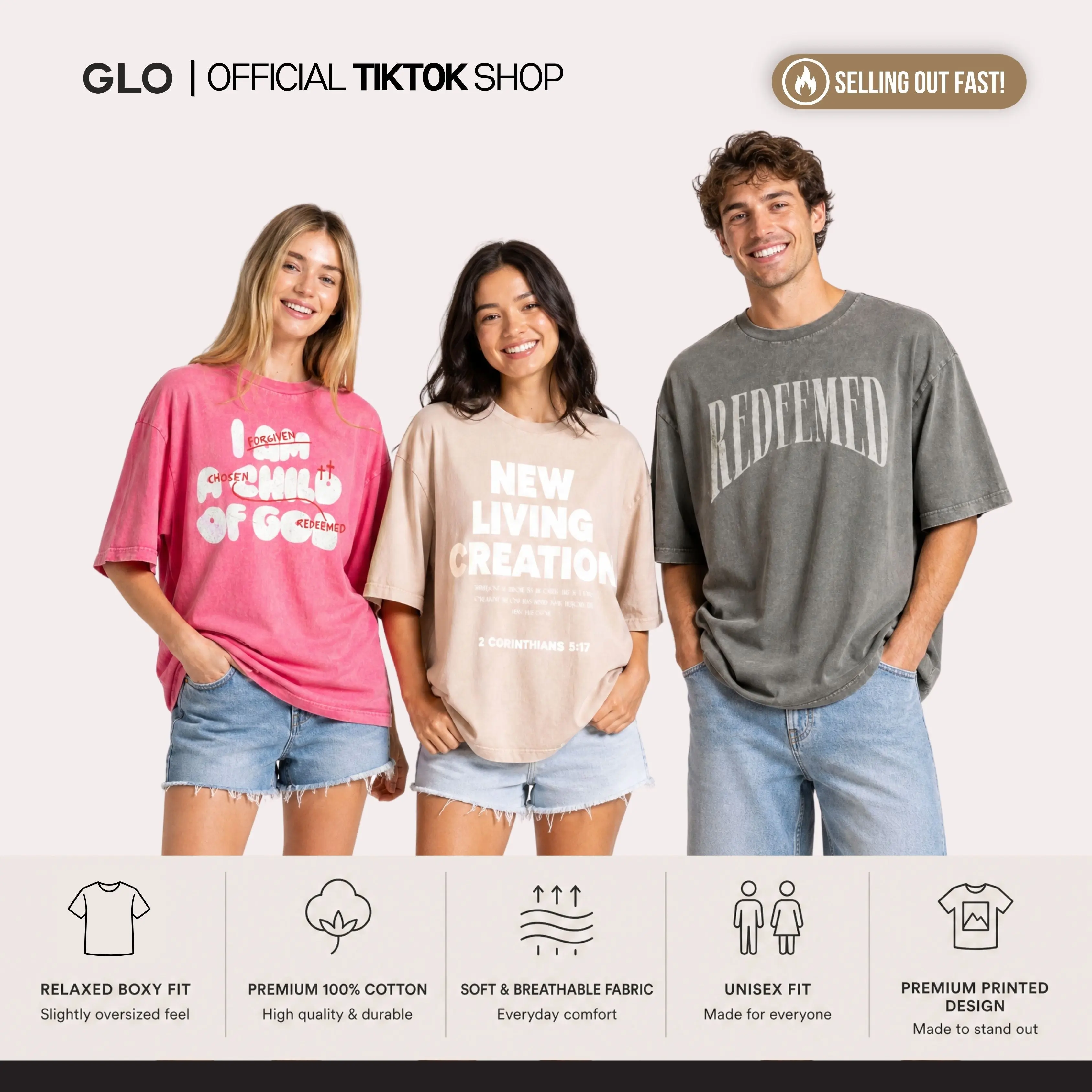 GLO Christian Graphic Boxy Tees