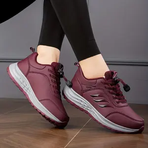 Women's Drawstring Sports Shoes, Waterproof Anti-slip Low Top Running Sneakers, Outdoor Gym Jogging Trainers