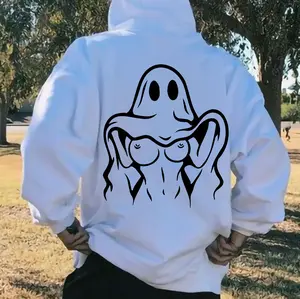 Naughty Ghost with Sexy Boobs Graphic Print Hoodie