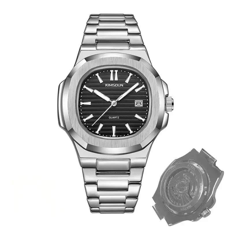 Truehour New Nautilus Men's Analog Quartz Business Wristwatch, Classic Casual Fashionable Timepiece (Buy 3 Get 1 Free), Oval Face, Clasp, Alloy Strap