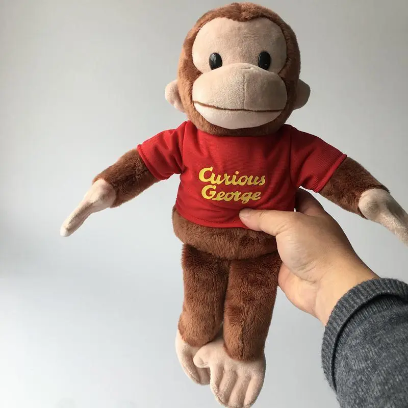 40cm Kawaii Curious George Lifelike Stuffed Monkey, Fluffy Cartoon Plush Toy, Home Bedroom Decor & Sweet Companion Gift For Kids, Toys For Toddlers, Cute Toys