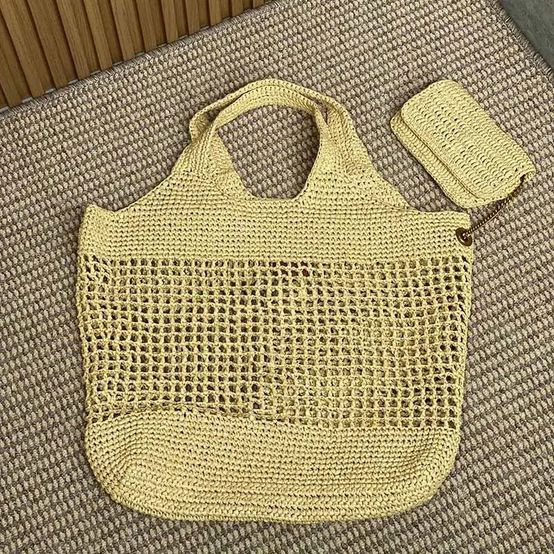 Luxury handmade straw bag for women high quality natural raffia tote bag female summer vocation beach handbag 2024 Girls Purse