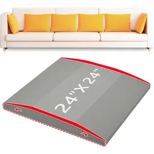 Couch Cushion High Density Foam 24X24X2.4 Inches Sofa Couch Supports for Sagging Light Grey 1Pc with Anti Slip Mesh