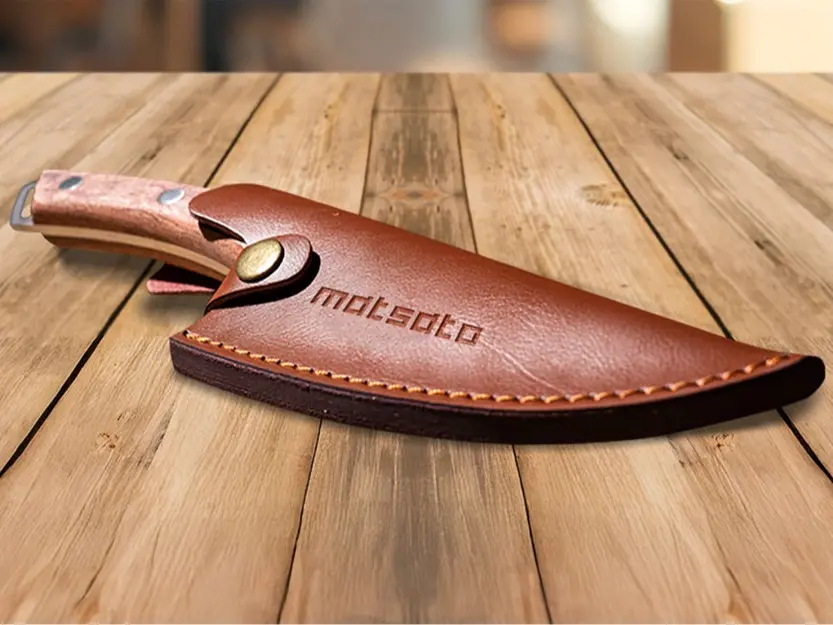 Premium Leather Sheath for Matsato Knife – Custom-Fit, Durable Protection for Your Japanese Chef's Knife | Handcrafted, Stylish, and Secure Storage for Ultimate Blade Safety | Perfect for Home Chefs & Professionals | Ideal for Long-Lasting Knife Care
