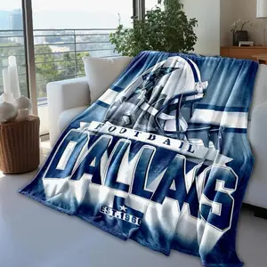 Quality Dallas Football Blanket Gifts for Men Women Classic Fabric Warm Blankets, Soft Lightweight Flannel Throw Blankets for Football Fans Gifts 60" x 50" - Quick Delivery