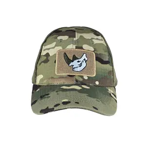 MUCTAC Tactical Mesh Cap Rhino Skull Patch Velcro Adjustable Range-Day Cap