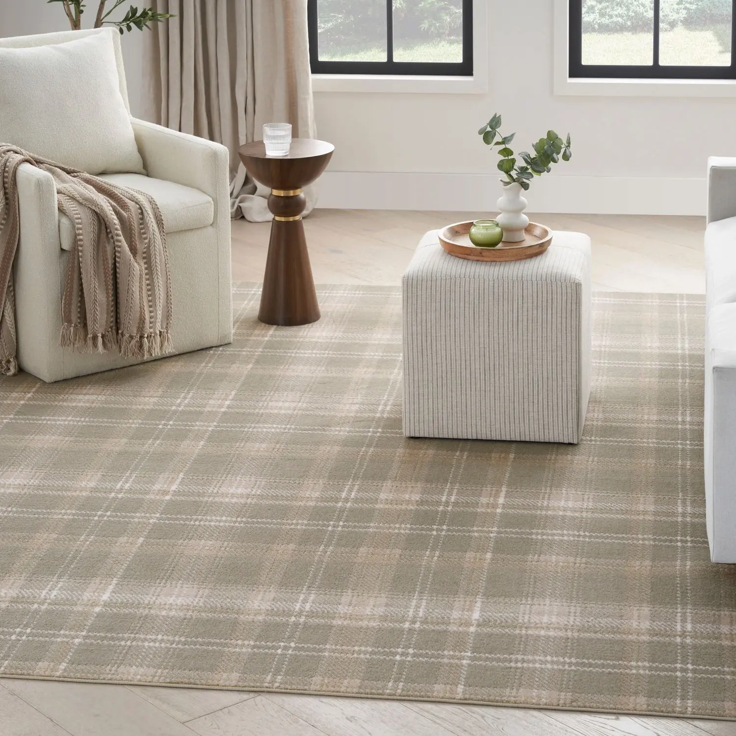 Nourison Grafix Contemporary Plaid Area Rug, Everyday, Shades Nourison Grafix Contemporary Plaid Area Rug, Everyday, Shades