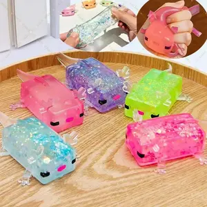 Cute Axolotl Squishy Stress Relief Toy – Translucent Slow Rising Squeeze Fidget