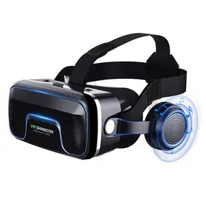 Mobile VR Headset Wearable 3D Virtual Reality Earphones Movie Game Remote Control Handheld, Fits 4.7-6.0 Inch Phones, VR Goggles