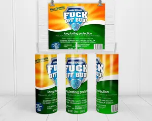 Fuck Off Spray 20oz Skinny Tumbler | with Lid and Straw | Holographic Gift Box | Everyday Gift | Birthday Gift | Bottle Drinkware