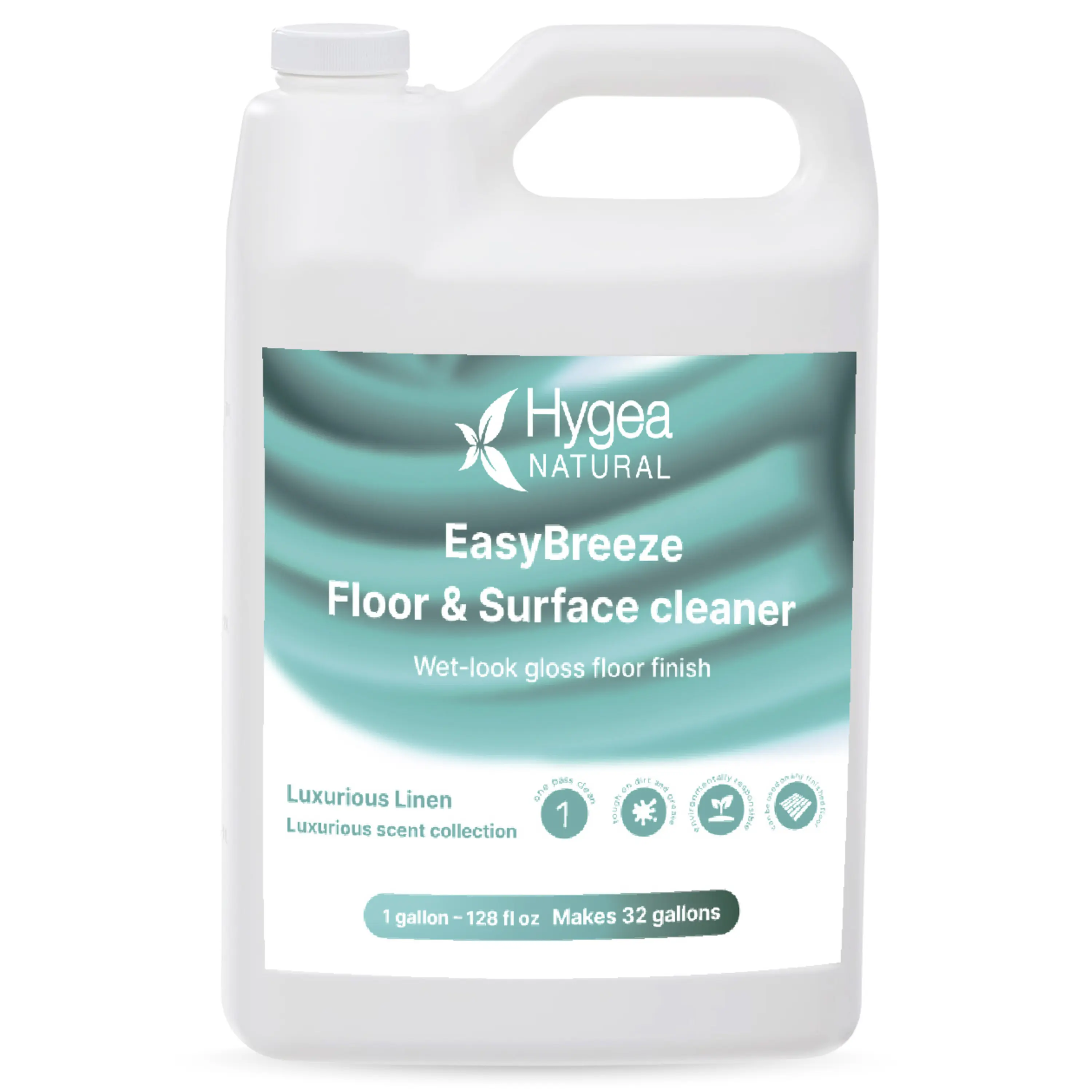 HYGEA NATURAL EasyBreeze pH Neutral Floor & Surface Cleaner - Luxurious Linen Scent - Non-Toxic, Versatile, Effortless Cleaning - 1 Gallon Bottle