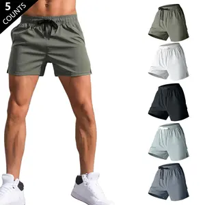 Men's  Sports  High Elastic Five-Piece Set Multiple Color Options  breathable athletic short