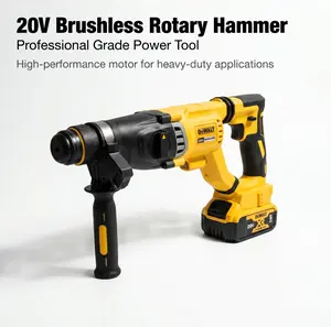 DEWALT DCH263 20V Max Brushless Cordless Rotary Hammer, Support Three Working Modes With 3.0J Impact Energy, Built In Vibration Reduction And Overload Protection,Suitable For Heavy Duty Drilling And Chiseling Construction Works. job site