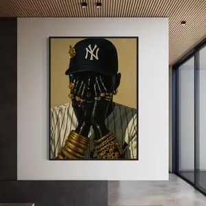 Urban Black Art Prints – Black Girl & Man Wall Art, NY Yankees Poster, Room Decor, Unframed