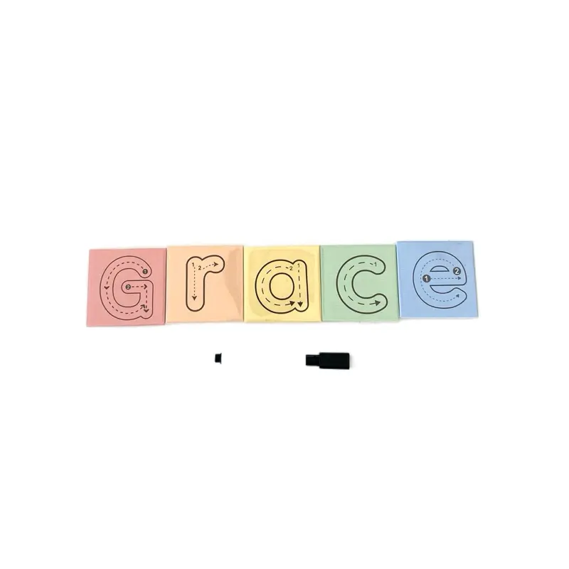 Name learning activity for school. Dry erase letter tiles