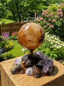Golden Hematoid Fire Quartz Spheres