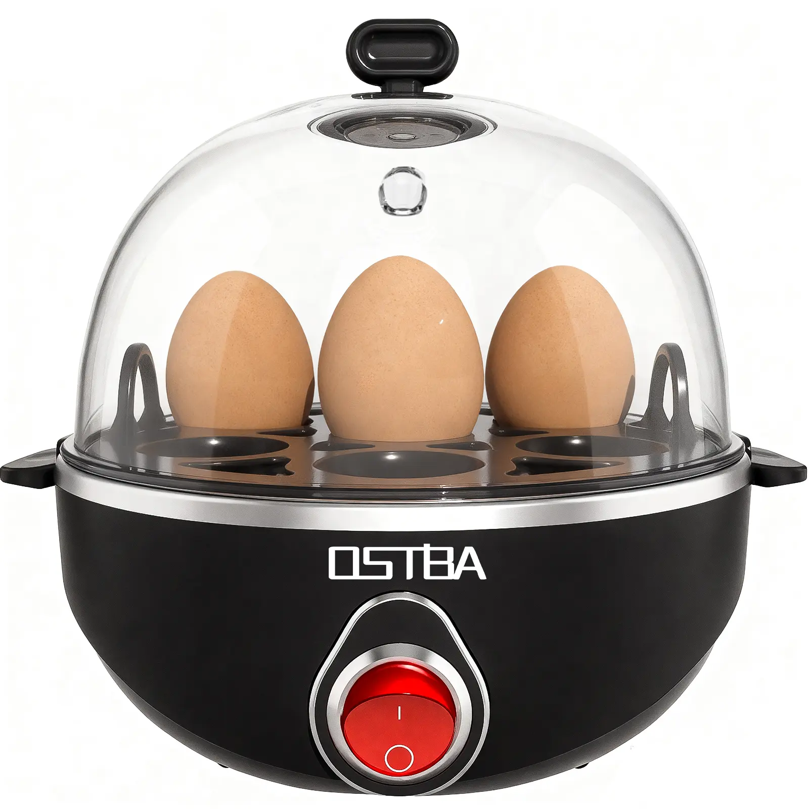 OSTBA Egg Cooker 7-Egg Electric Boiler with Manual Switch Overheat Protection Mini Food Steamer for Soft Medium & Hard Eggs Easy to Clean Portable Black Multi-Function,home essentials
