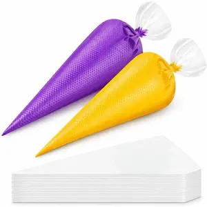 QUSEVOO 100 Pcs 12 Inch Piping Bags Disposable, Thickened Anti-Burst Pastry Bags for Thick Icing, Non-Slip Cake Decorating Bags for Cookies, Cupcakes and Royal Icing - Food Grade & BPA Free