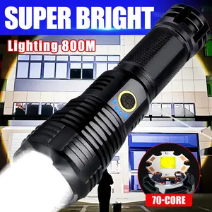 Ultra-Bright Tactical Flashlight - High-Powered LED Light with 5 Modes, Wide Beam Angle,Long-Lasting Battery Life - Ideal for Camping, Hiking, Outdoor rechargeable flashlight flashlight Multipurpose Rechargeable flashlight  1000000 lumens
