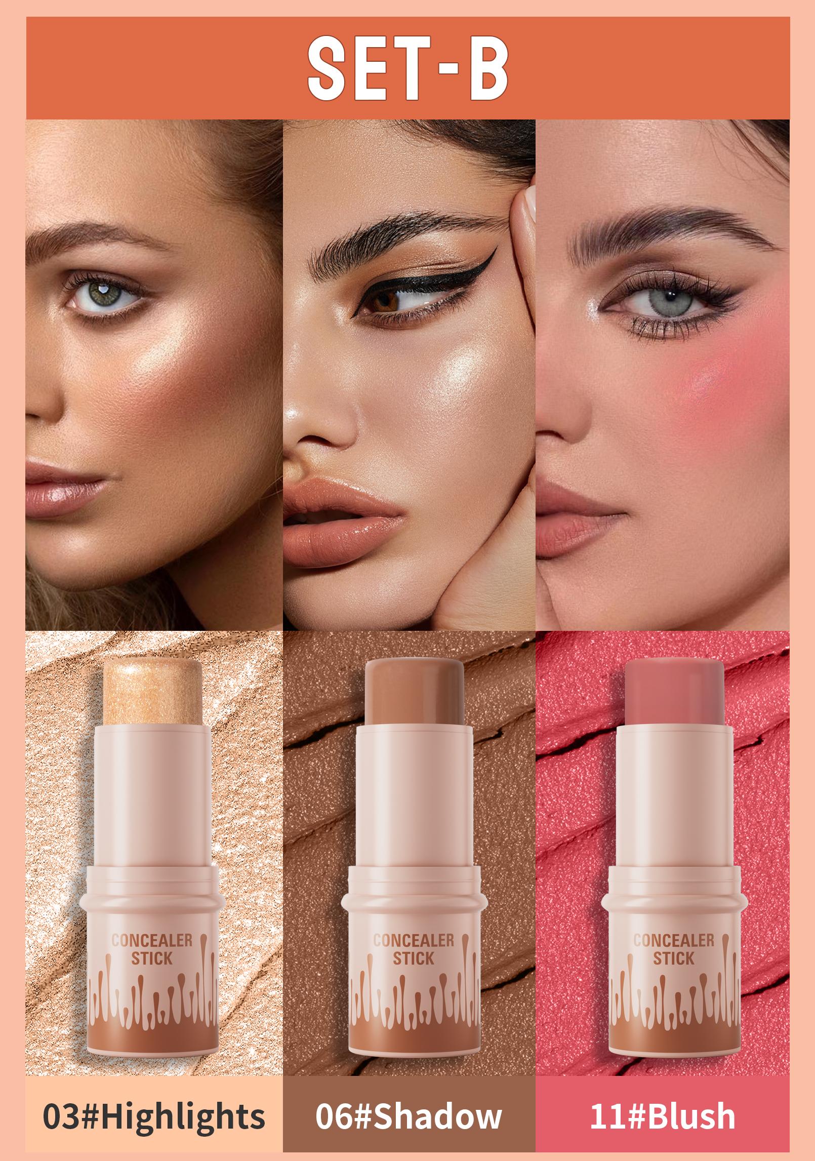 HelloKiss 3PC Contour Stick Set - Highlight, Contour, Blush All-In-One for Latinx Beauty - Long-Lasting Glow, Creamy Formula, Easy to Use, Travel-Friendly Makeup Kit - Blend HelloKiss 3PC Contour Stick Set - Highlight, Contour, Blush All-In-One for Latinx Beauty - Long-Lasting Glow, Creamy Formula, Easy to Use, Travel-Friendly Makeup Kit - Blend