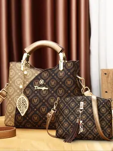 Elegant Fashion Print Set Women's Bag, Classic Versatile Shoulder Crossbody Bag, Korean Style Mommy Handbag, Casual All Seasons Handbag Wallet Set