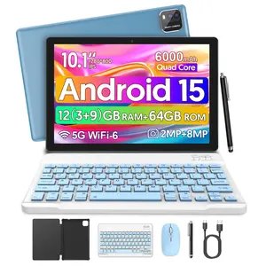 Android 15 Tablet PC 10 Inch Dual-Screen 12gb RAM 64GB ROM 1tb Expansion Storage 4-Core Processor 6000mah Battery 5g WiFi 6 Camera Gift