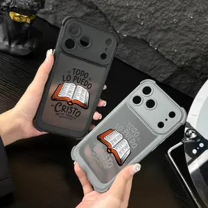 FILIPENSES 4:13 Phone case for iPhone 17Pro Max Air 16E 15Plus 14 13 cases, Four-corner anti-drop airbags, God's Gift, Faith, Gradient, Protective Silicone Cover, Protection Durable, Shockproof Drop.WC77