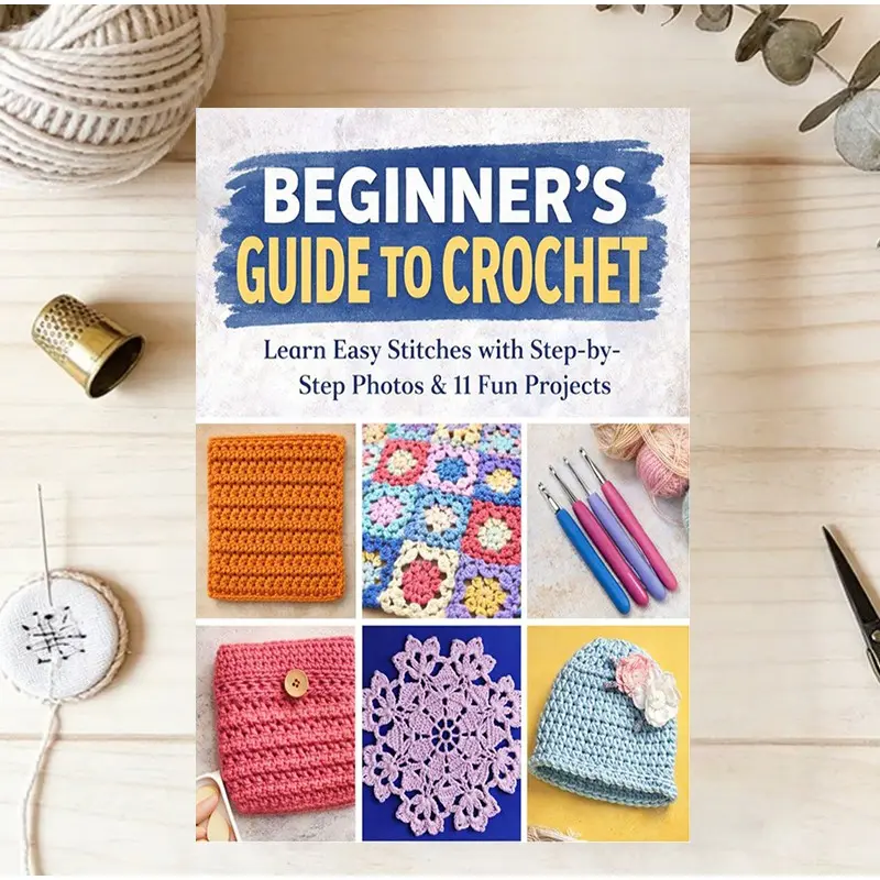 Crochet Beginner Guide: 30 Basic Stitches and Techniques, Step-By-Step Instructions, 11 Fun Practical Projects for Beginners