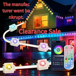 Smart RGB LED Eaves Light String, 100ft/50ft, 75 Color Modes, Remote Control and App Bluetooth Control, Permanent Outdoor Lighting for Home, Yard, Party and Holiday Decorations (including Christmas and Halloween). led christmas luces rgb house roof