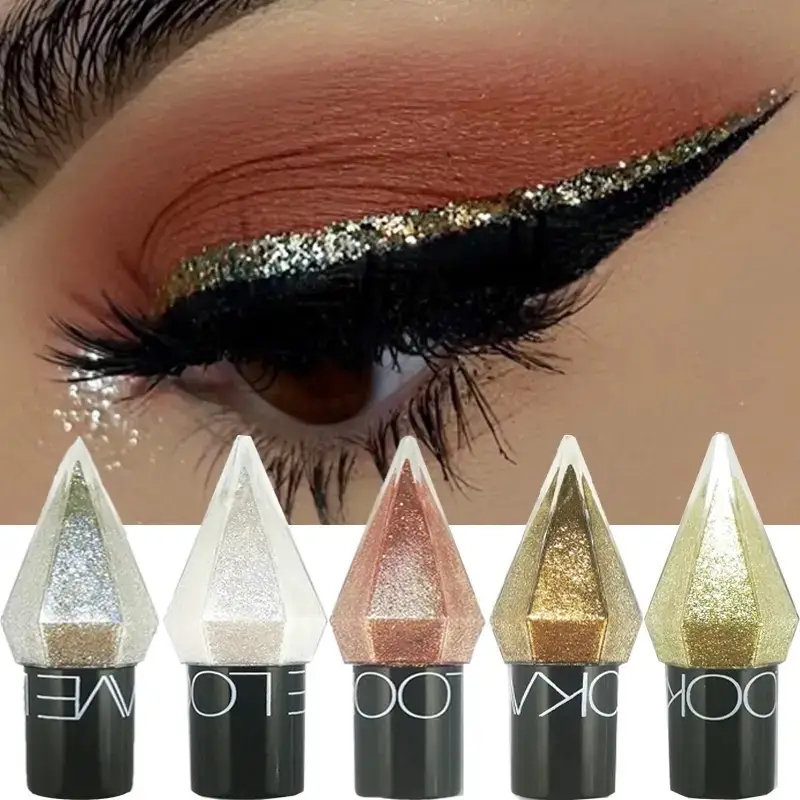 5 pcs Glitter Diamond Eyeliner Pencil Waterproof Silver Rose Gold Pearlescent Sequins Eye Liner Eyeshadow Pen Eyes Makeup Cosmetics Lipliner Shimmer S