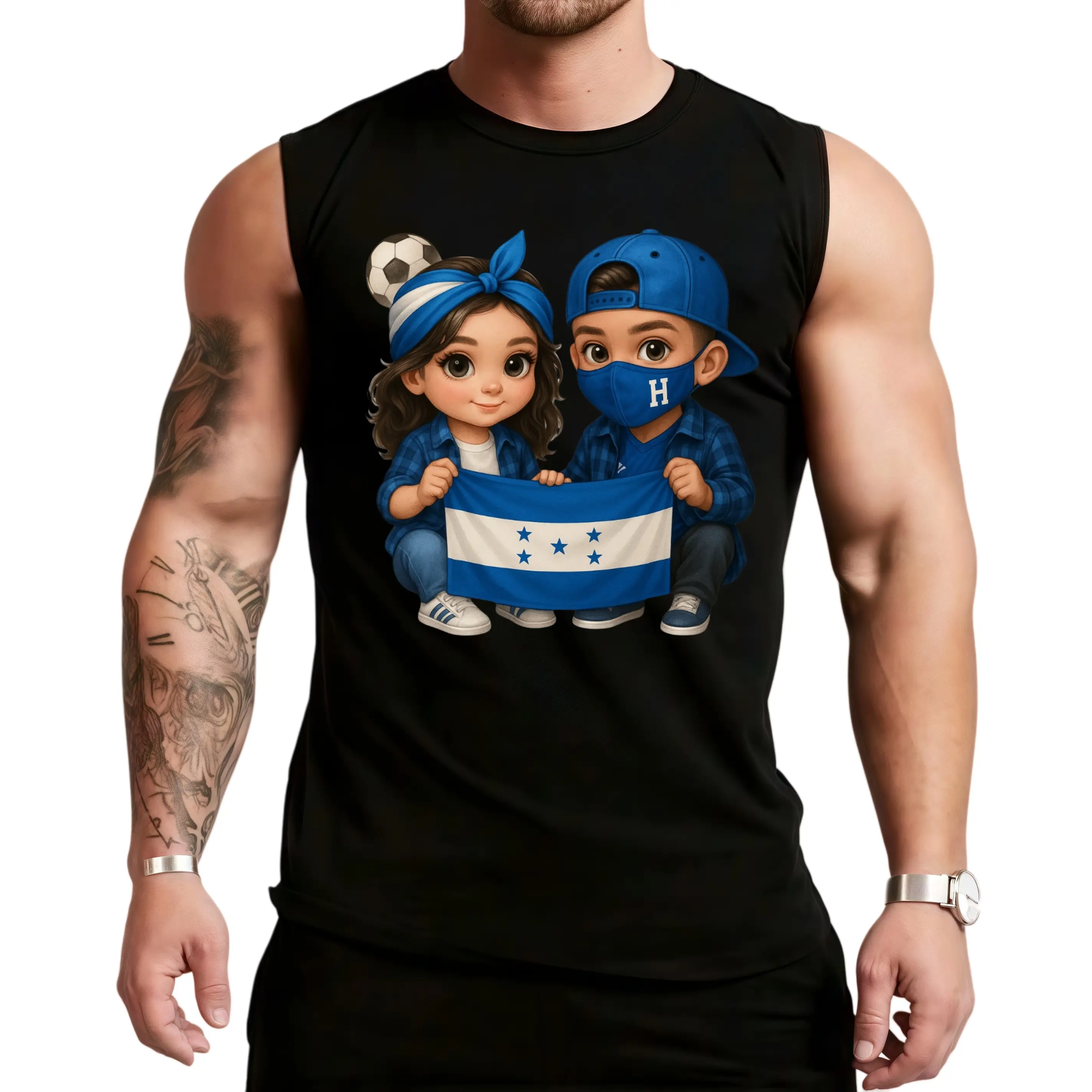 HAGBDH Sporsity Men Graphic Vest with Honduras Pride Kids - Cute Flag Stylish Casual Wear Trendy Fashion Streetwear Graphic Sleeveless Crew Neck To