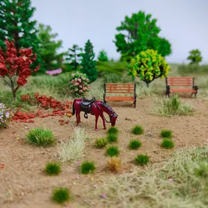 Mini Grassland Model Set, 104 Pieces Per Box, Realistic Static Grass Landscape Decorations, DIY Handmade Resin Terrain Models