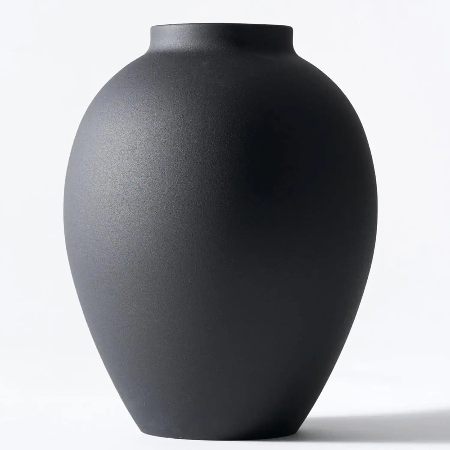 Black Matte Vase for Home Decor Decorative Vase Tall Ella Flower Vase for Centerpieces Table Mantel Decorations Large Round Iron Vase 9 Inch Black Vases for Flowers Pampas Grass